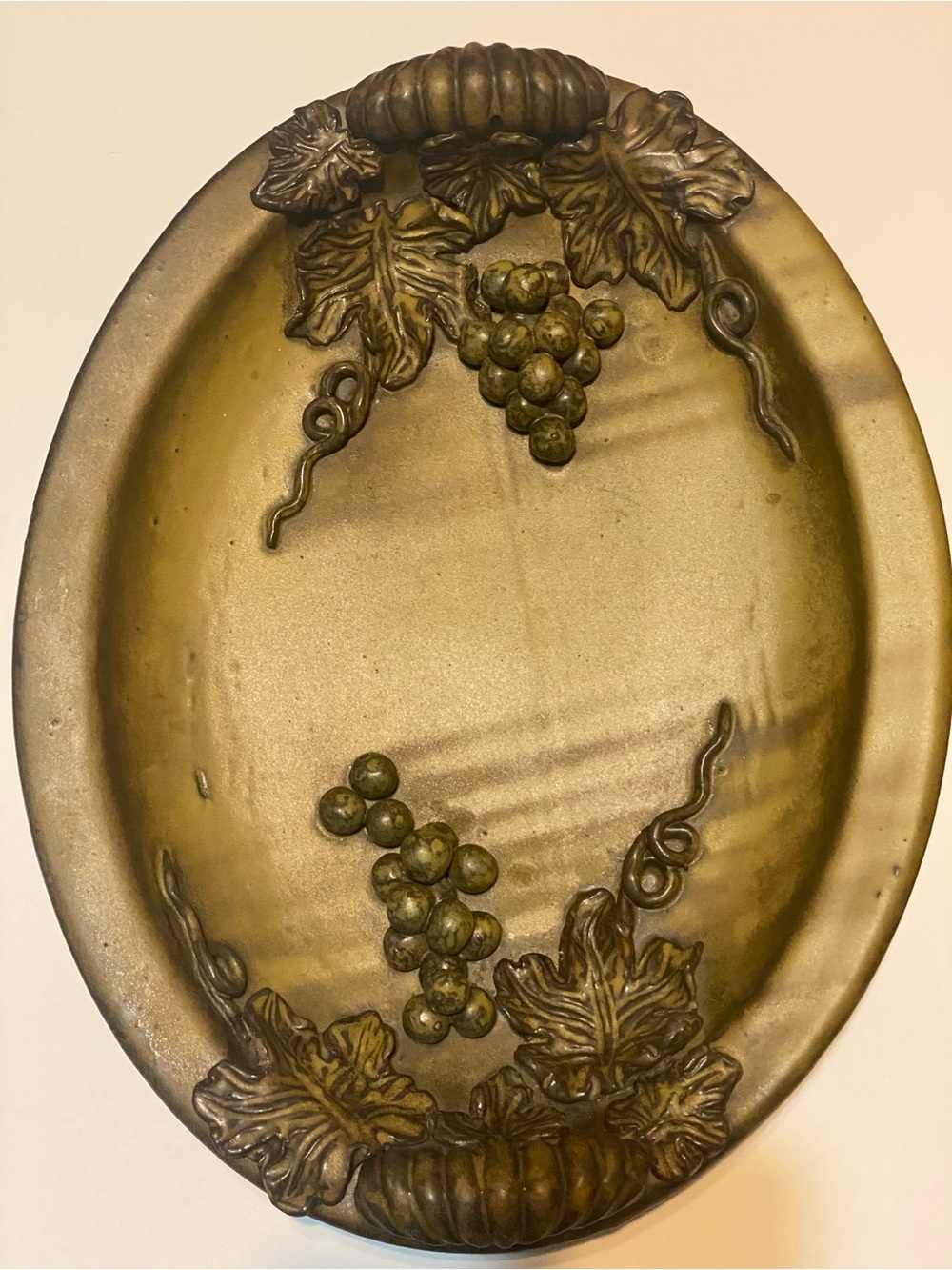 Vintage Old World Rustic Grape & Vine Decorative Oval Platter (CBKL-90149) $139